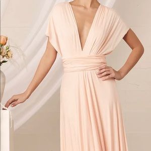 Lulu’s blush pink bride or bridesmaid dress